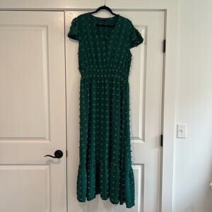 Pretty Garden Women's Maxi Dress Emerald Green Polka‎ Dots Size XL